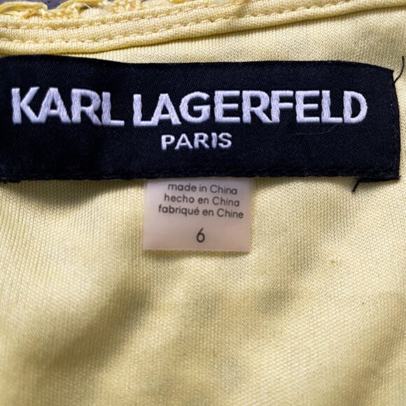 Karl Lagerfeld Paris Yellow Sheath Dress - Size 6 - Picture 4 of 4